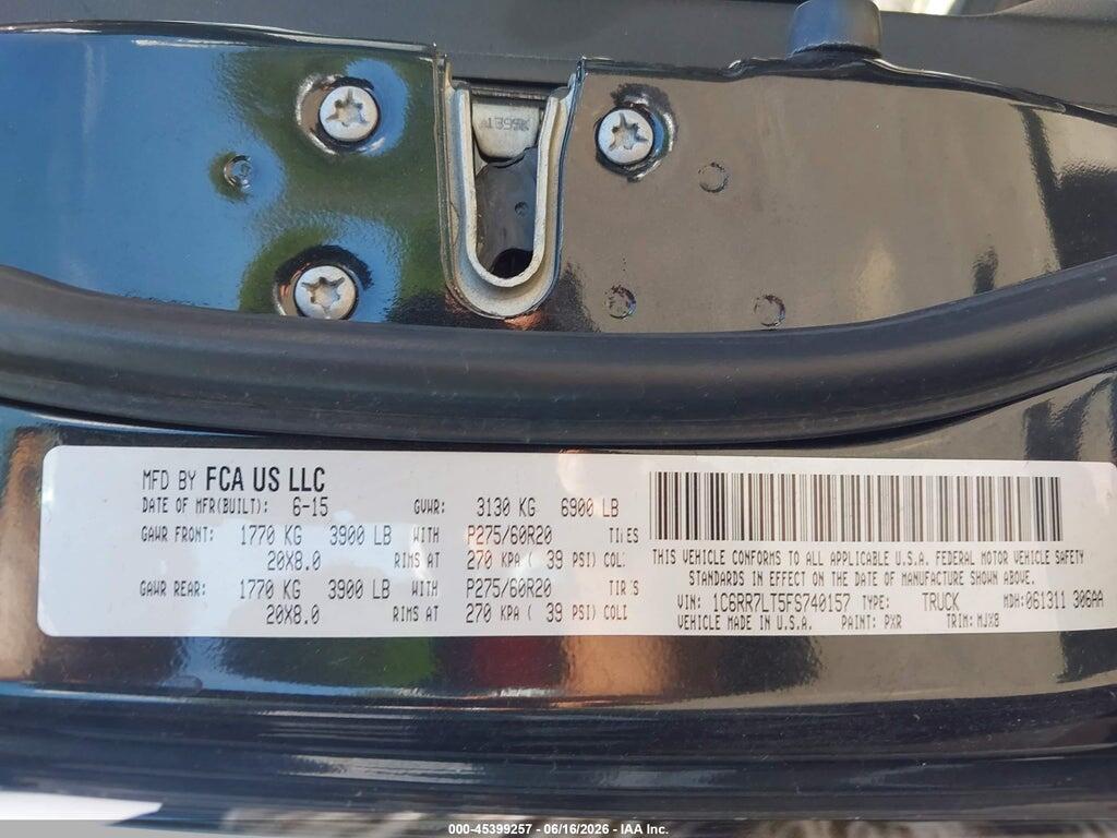 1C6RR7LT5FS740157 2015 RAM 1500 photo no. 9