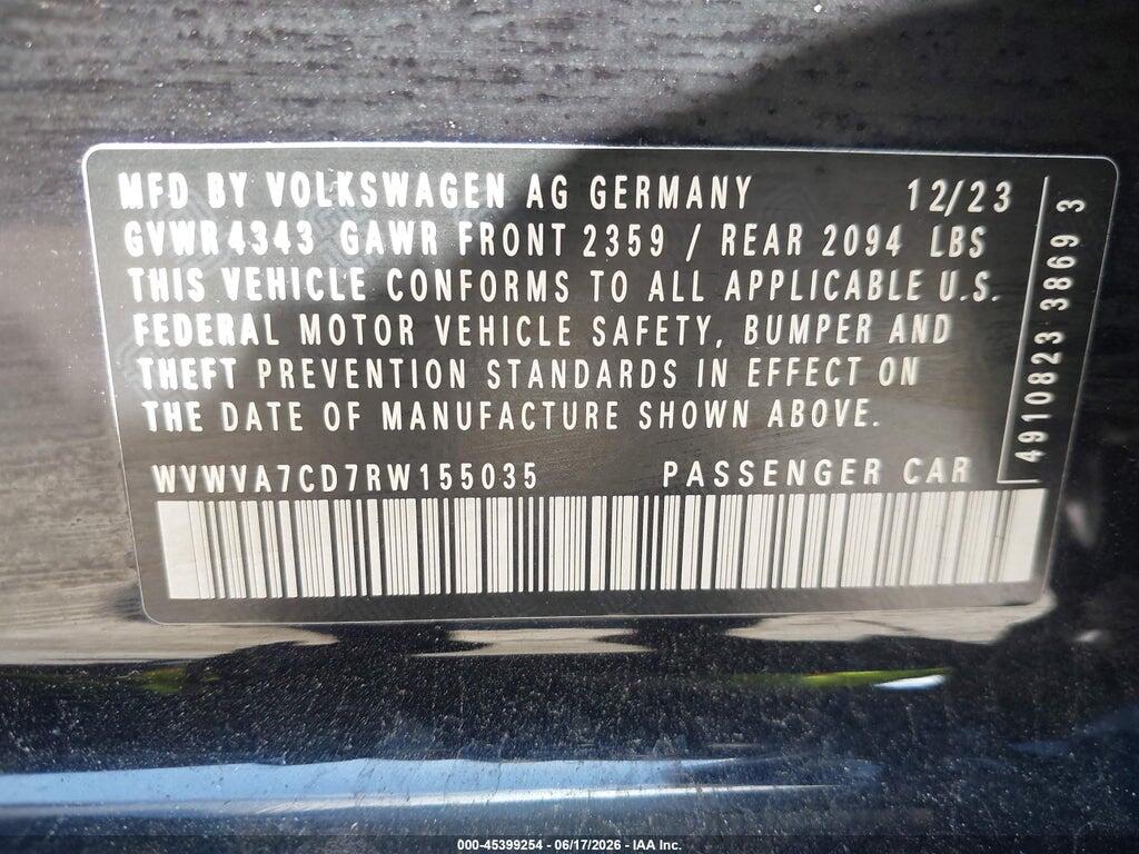 WVWVA7CD7RW155035 2024 VOLKSWAGEN GOLF GTI photo no. 9