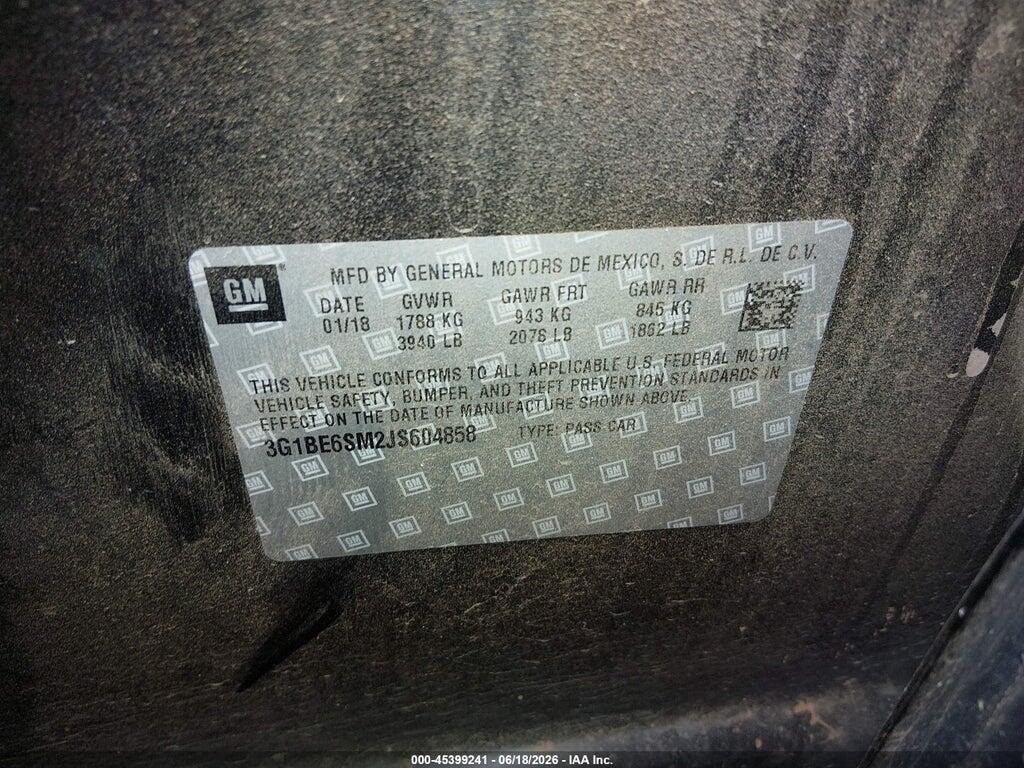 3G1BE6SM2JS604858 2018 CHEVROLET CRUZE photo no. 9