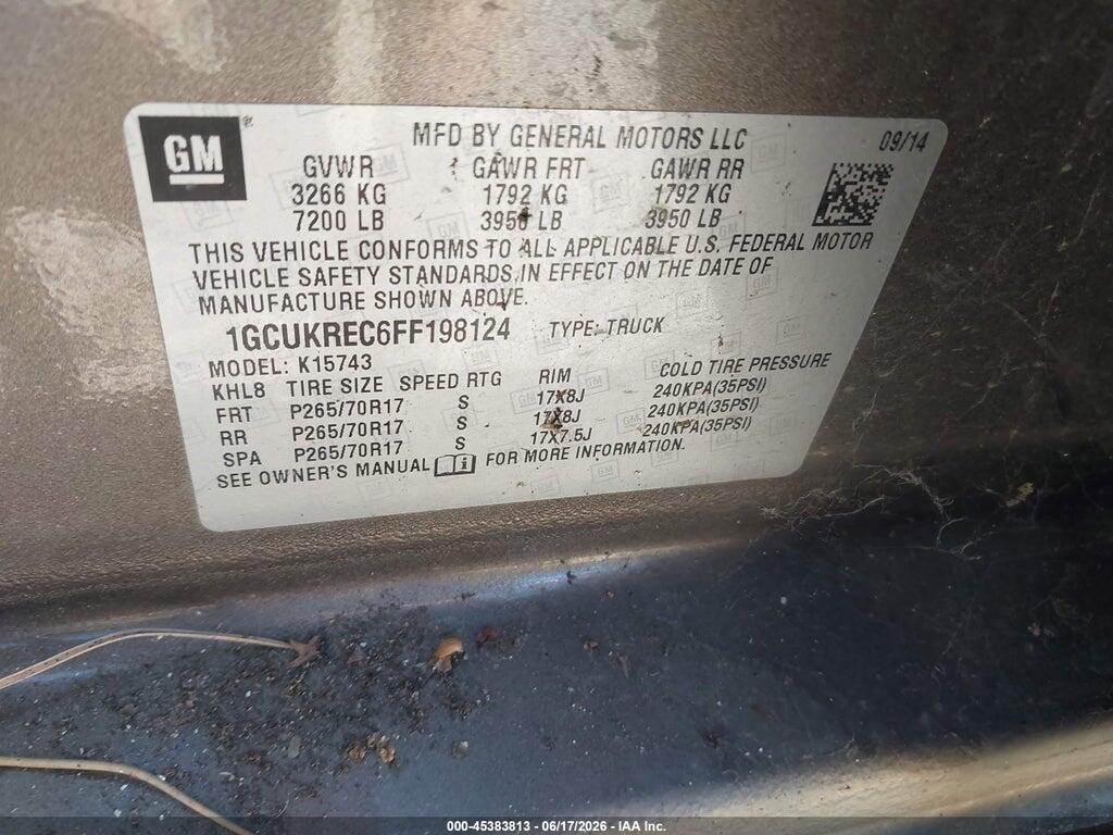 1GCUKREC6FF198124 2015 CHEVROLET SILVERADO 1500 photo no. 9
