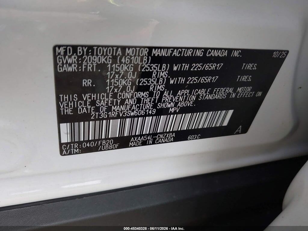 2T3G1RFV3SW606149 2025 TOYOTA RAV4 photo no. 9
