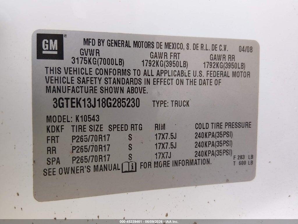 3GTEK13J18G285230 2008 GMC SIERRA 1500 photo no. 9