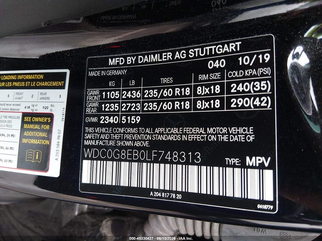 WDC0G8EB0LF748313 2020 MERCEDES-BENZ GLC 300 photo no. 9