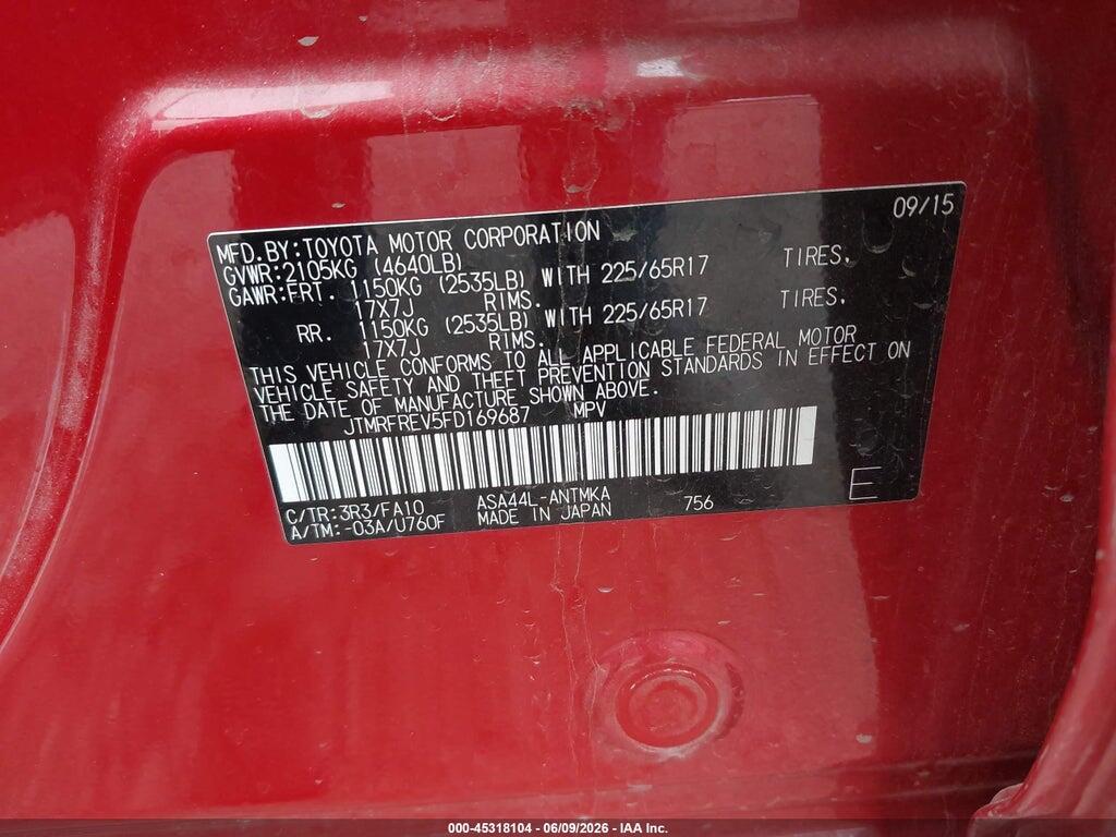 JTMRFREV5FD169687 2015 TOYOTA RAV4 photo no. 9