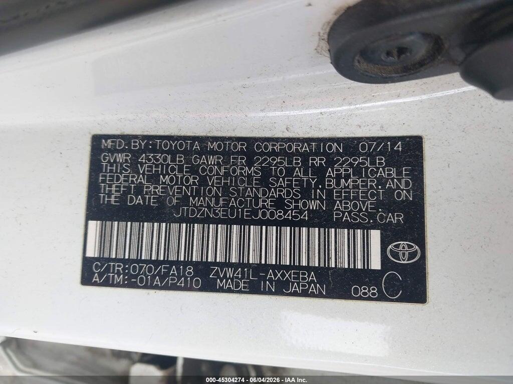 JTDZN3EU1EJ008454 2014 TOYOTA PRIUS V photo no. 9