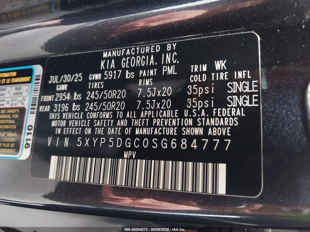 5XYP5DGC0SG684777 2025 KIA TELLURIDE photo no. 9
