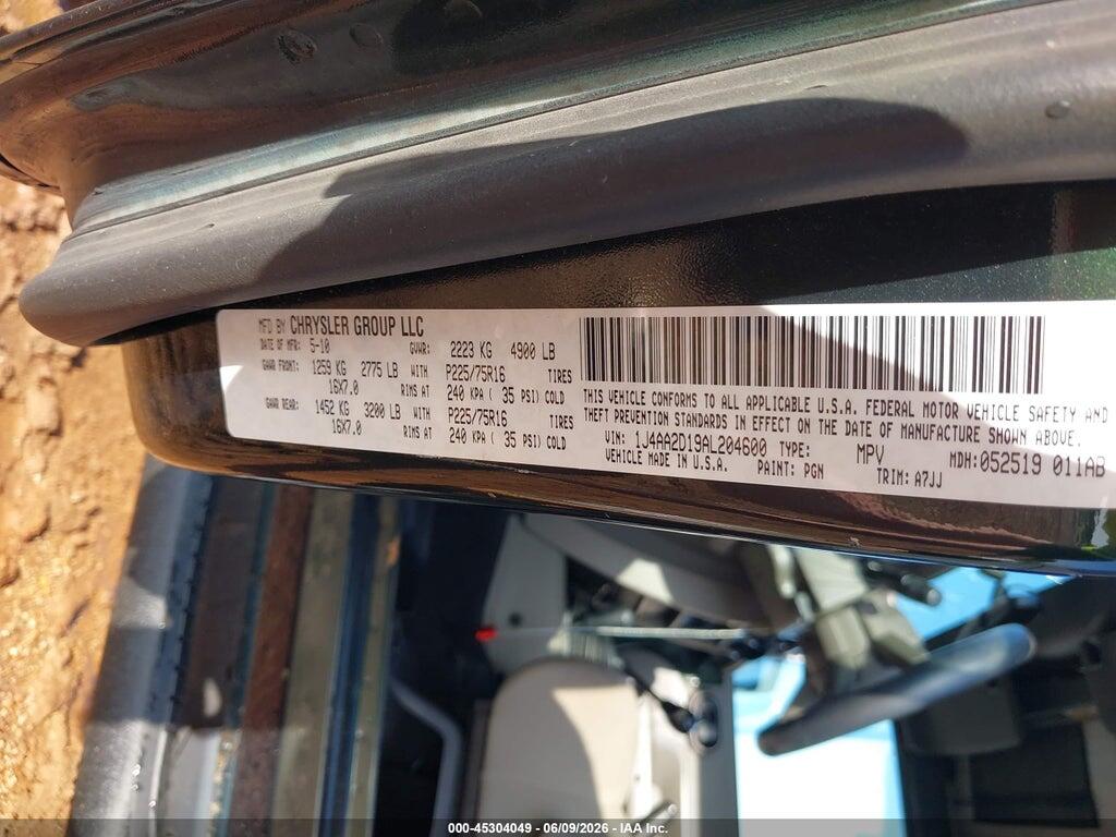 1J4AA2D19AL204600 2010 JEEP WRANGLER photo no. 9