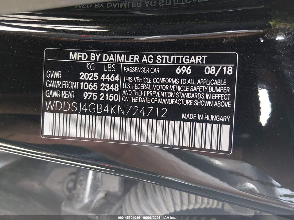 WDDSJ4GB4KN724712 2019 MERCEDES-BENZ CLA 250 photo no. 9