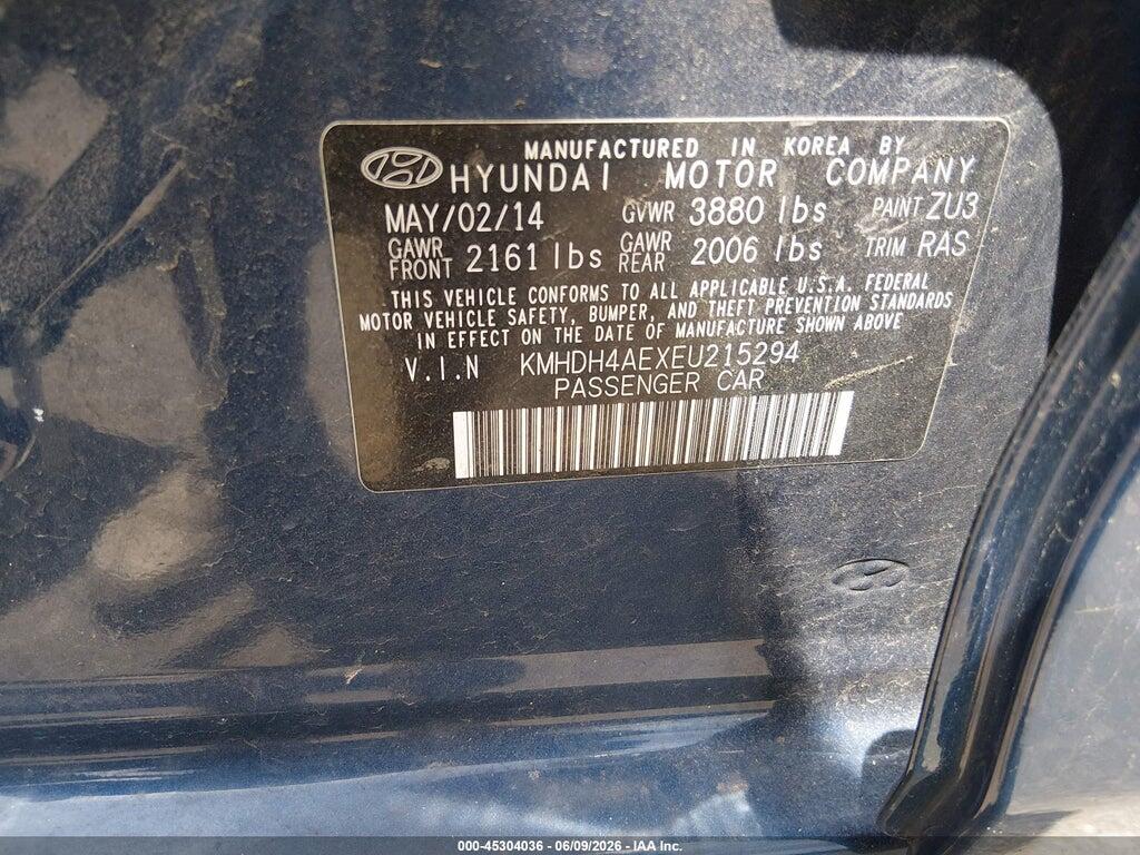 KMHDH4AEXEU215294 2014 HYUNDAI ELANTRA photo no. 9