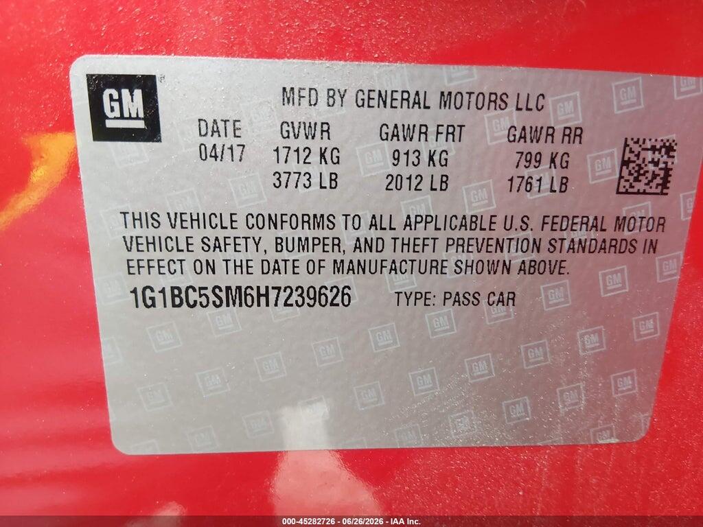1G1BC5SM6H7239626 2017 CHEVROLET CRUZE photo no. 9
