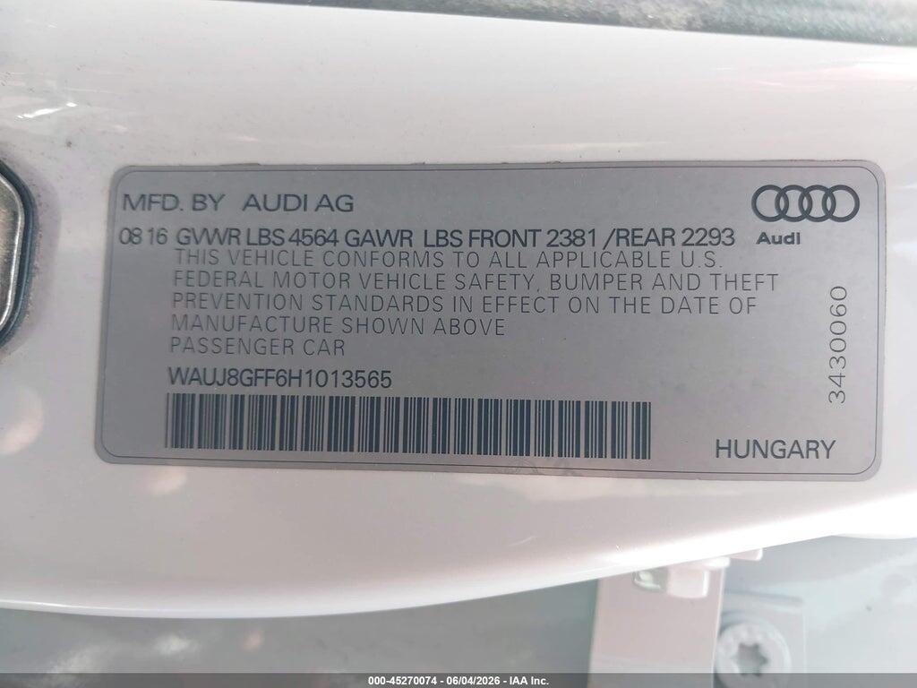 WAUJ8GFF6H1013565 2017 AUDI A3 photo no. 9
