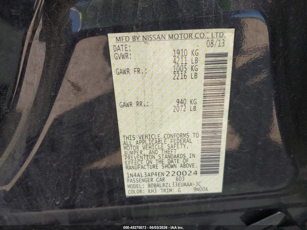 1N4AL3AP4EN220024 2014 NISSAN ALTIMA photo no. 9