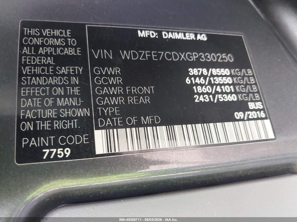 WDZFE7CDXGP330250 2016 MERCEDES-BENZ SPRINTER 2500 photo no. 9