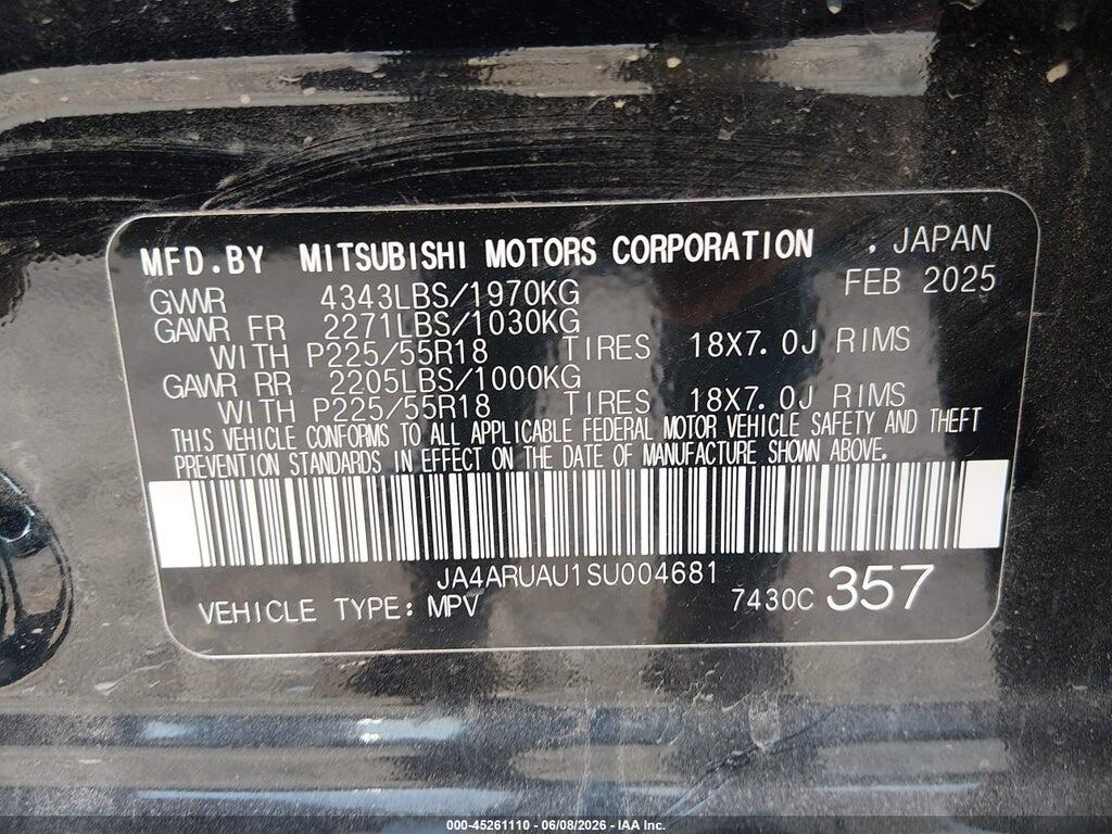 JA4ARUAU1SU004681 2025 MITSUBISHI OUTLANDER SPORT photo no. 9