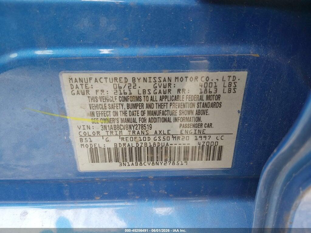 3N1AB8CV8NY278519 2022 NISSAN SENTRA photo no. 9