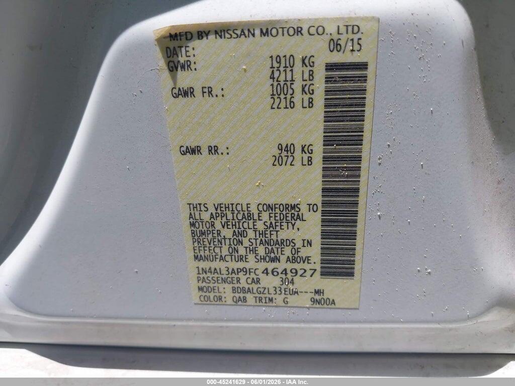1N4AL3AP9FC464927 2015 NISSAN ALTIMA photo no. 9