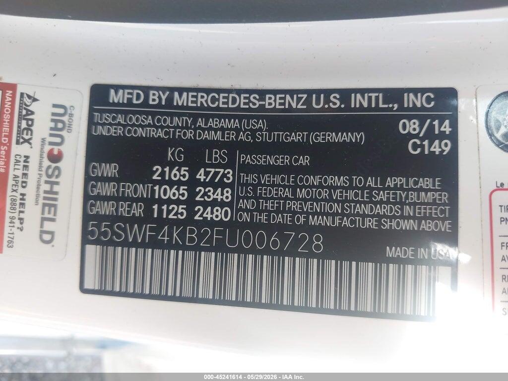 55SWF4KB2FU006728 2015 MERCEDES-BENZ C 300 photo no. 9