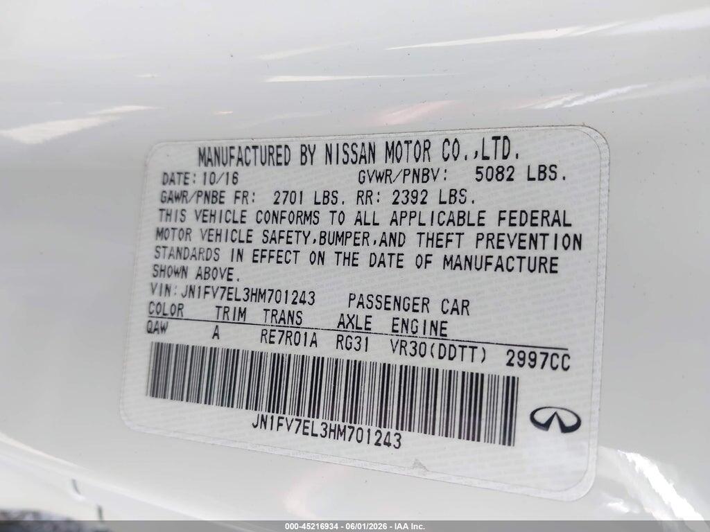 JN1FV7EL3HM701243 2017 INFINITI Q60 photo no. 9