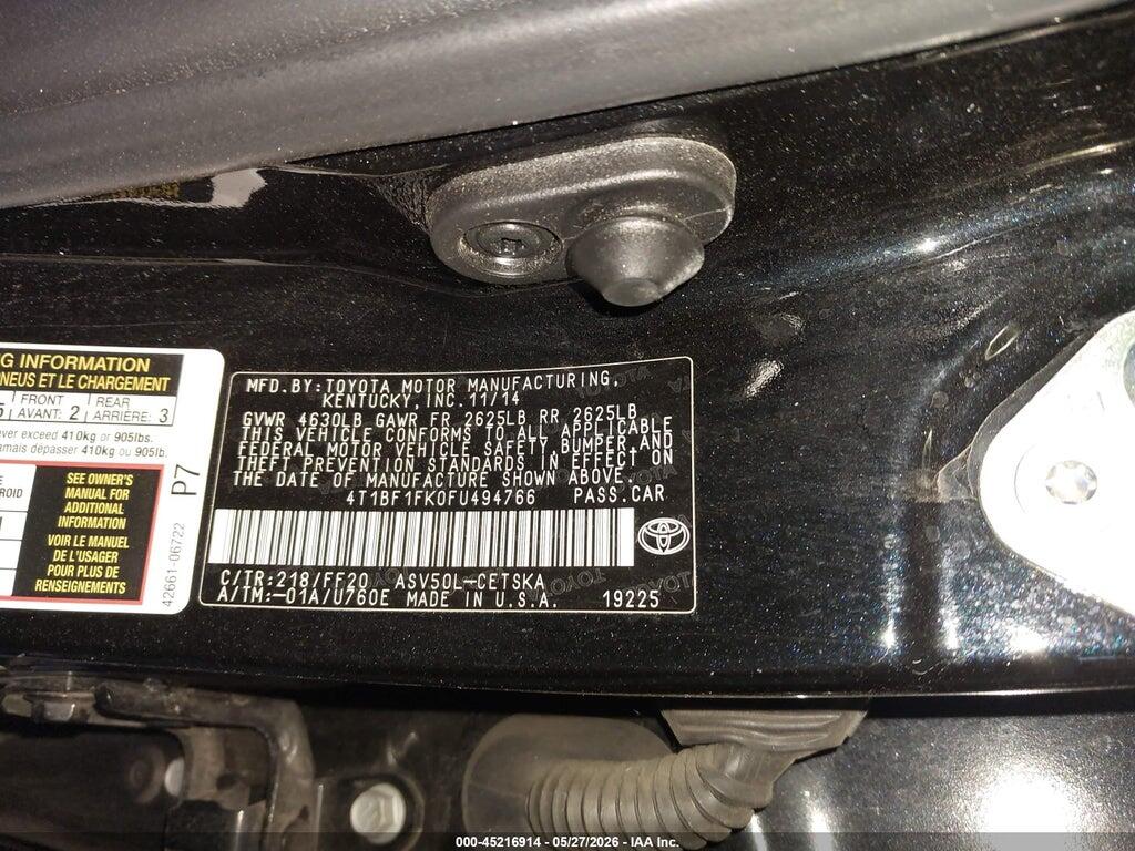 4T1BF1FK0FU494766 2015 TOYOTA CAMRY photo no. 9