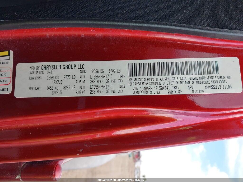 1J4BA6H11BL584541 2011 JEEP WRANGLER UNLIMITED photo no. 9