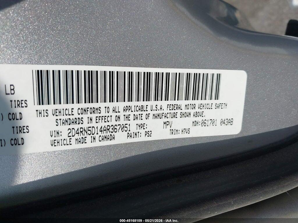 2D4RN5D14AR367051 2010 DODGE GRAND CARAVAN photo no. 9