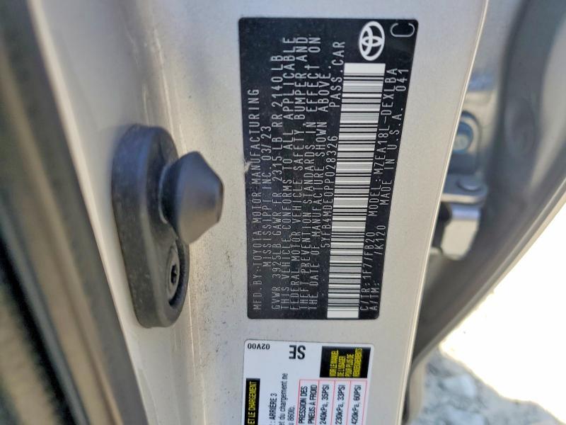 5YFB4MDE0PP028326 2023 TOYOTA COROLLA photo no. 12