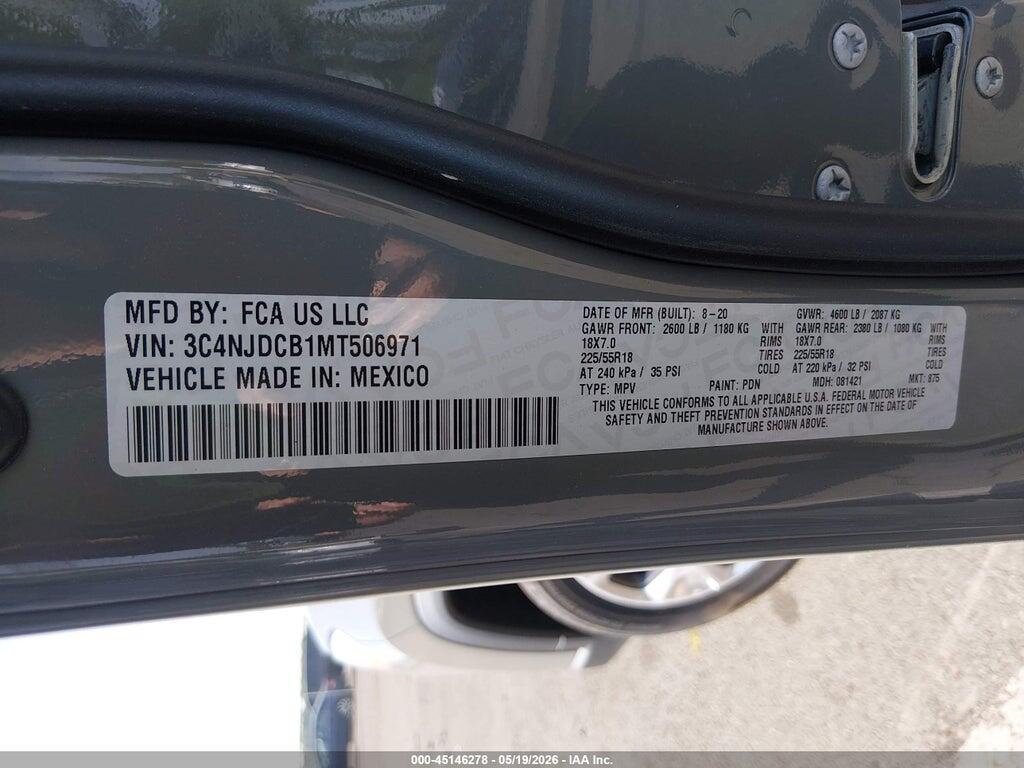 3C4NJDCB1MT506971 2021 JEEP COMPASS photo no. 9