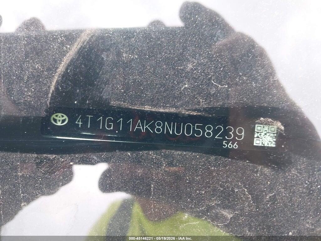 4T1G11AK8NU058239 2022 TOYOTA CAMRY photo no. 9