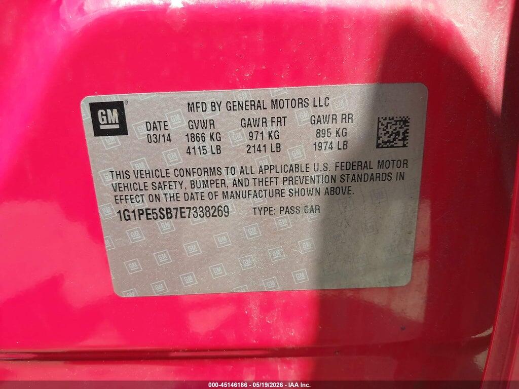1G1PE5SB7E7338269 2014 CHEVROLET CRUZE photo no. 9