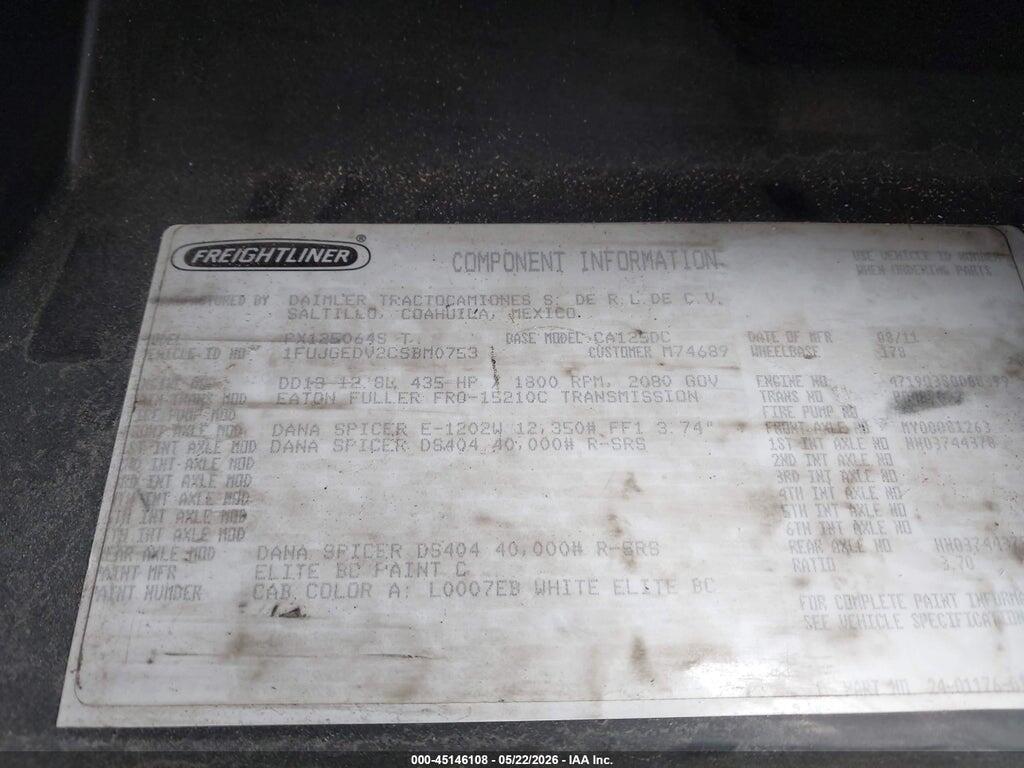 1FUJGEDV2CSBM0753 2012 FREIGHTLINER CASCADIA 125 photo no. 8