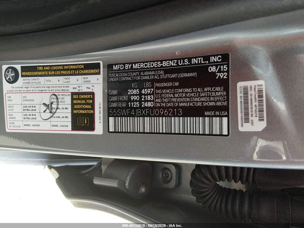 55SWF4JBXFU096213 2015 MERCEDES-BENZ C 300 photo no. 9