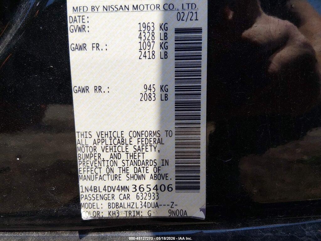 1N4BL4DV4MN365406 2021 NISSAN ALTIMA photo no. 9