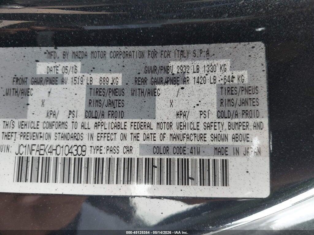 JC1NFAEK4H0104309 2017 FIAT 124 SPIDER photo no. 9