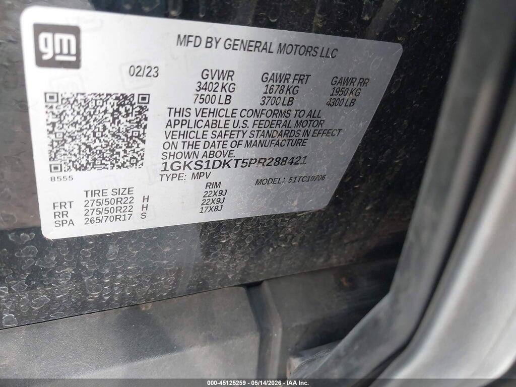 1GKS1DKT5PR288421 2023 GMC YUKON photo no. 9