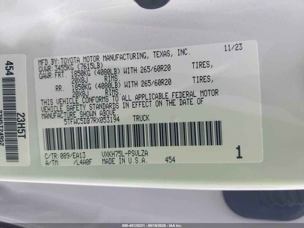 5TFWC5DB7RX053194 2024 TOYOTA TUNDRA HYBRID photo no. 9