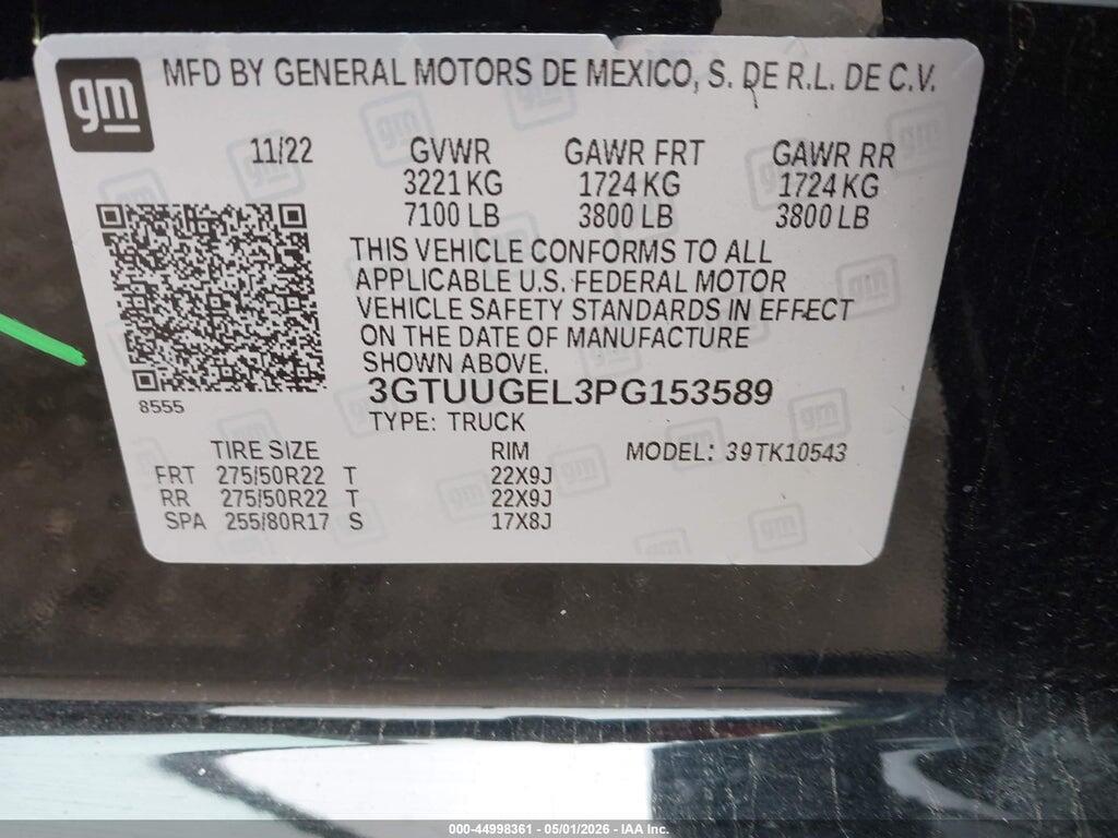 3GTUUGEL3PG153589 2023 GMC SIERRA 1500 photo no. 9