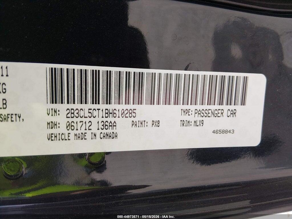2B3CL5CT1BH610285 2011 DODGE CHARGER photo no. 9