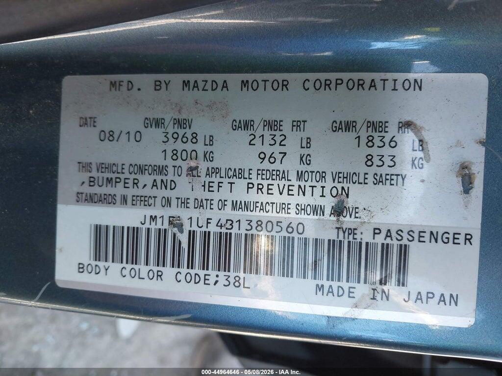 JM1BL1UF4B1380560 2011 MAZDA MAZDA3 photo no. 9