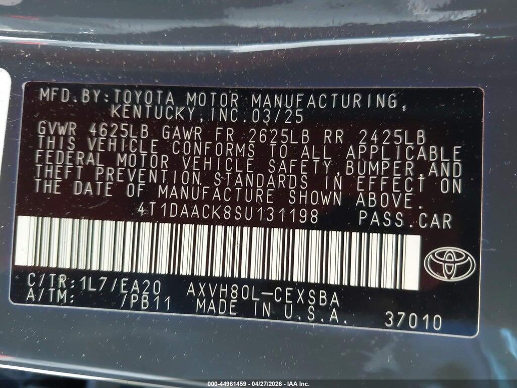 4T1DAACK8SU131198 2025 TOYOTA CAMRY photo no. 9