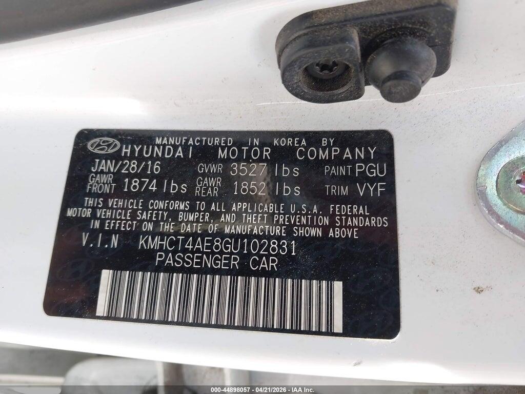 KMHCT4AE8GU102831 2016 HYUNDAI ACCENT photo no. 9