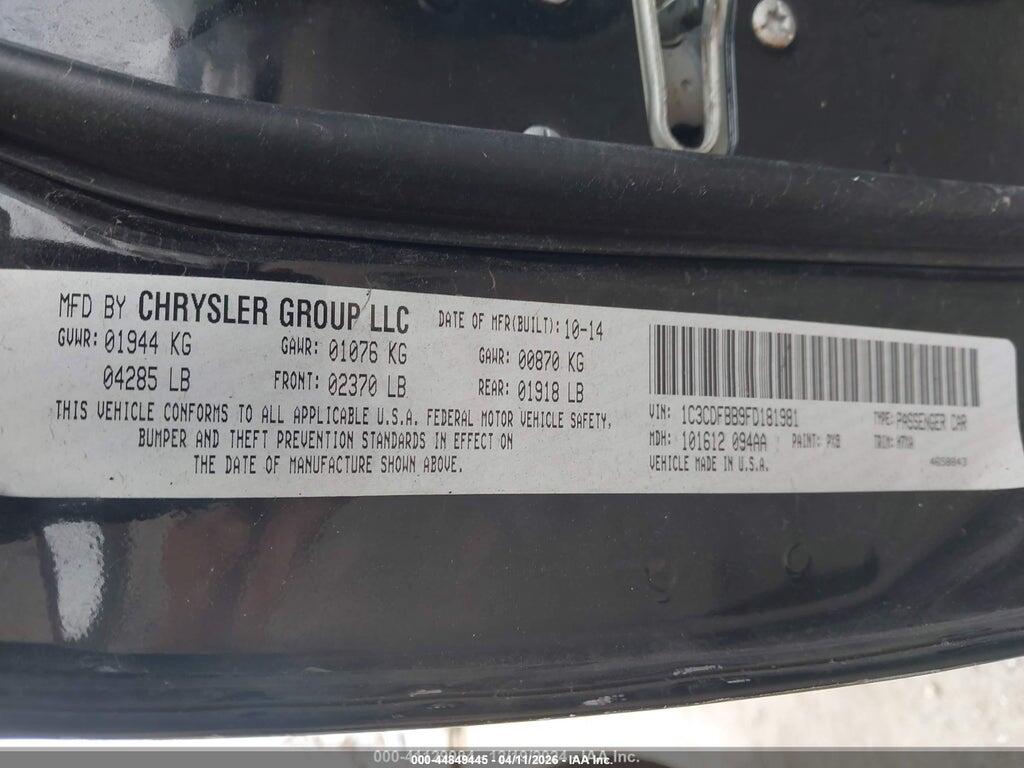 1C3CDFBB9FD181981 2015 DODGE DART photo no. 9