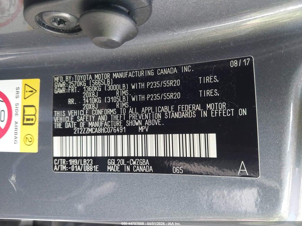 2T2ZZMCA8HC076491 2017 LEXUS RX 350 photo no. 9