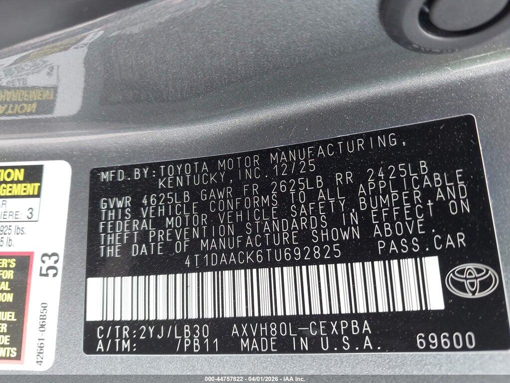 4T1DAACK6TU692825 2026 TOYOTA CAMRY photo no. 9