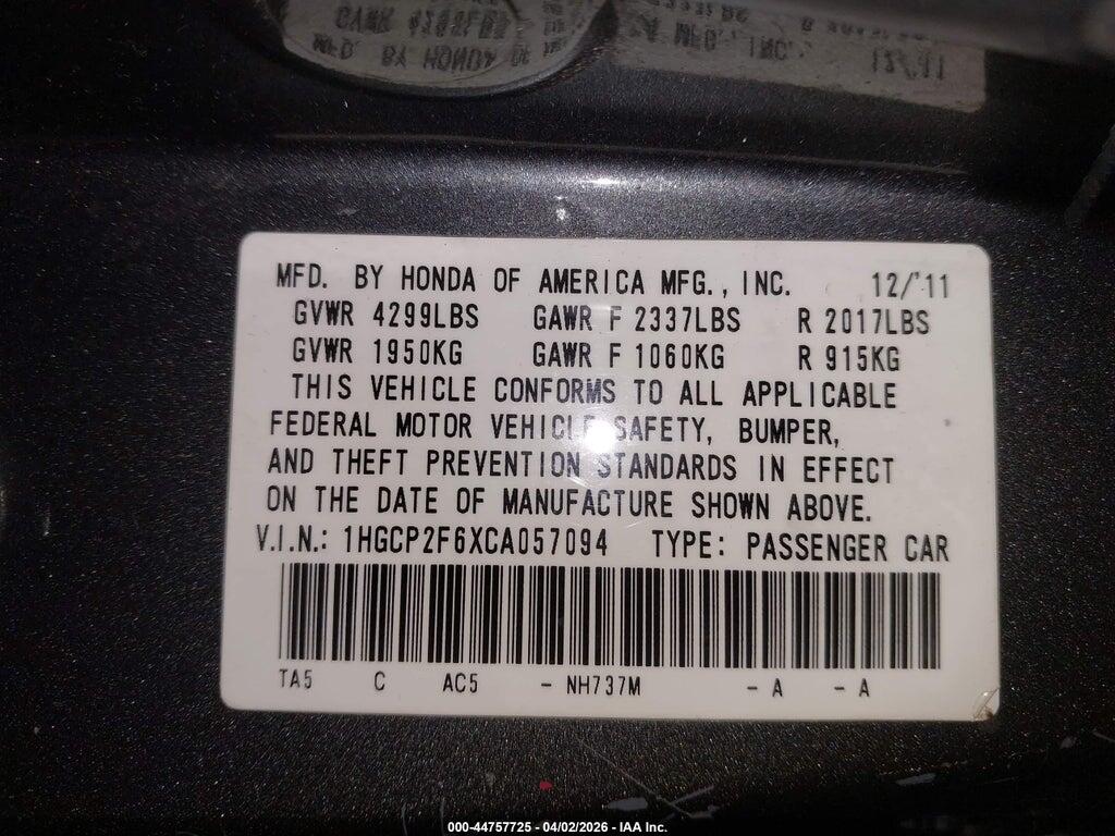 1HGCP2F6XCA057094 2012 HONDA ACCORD photo no. 9