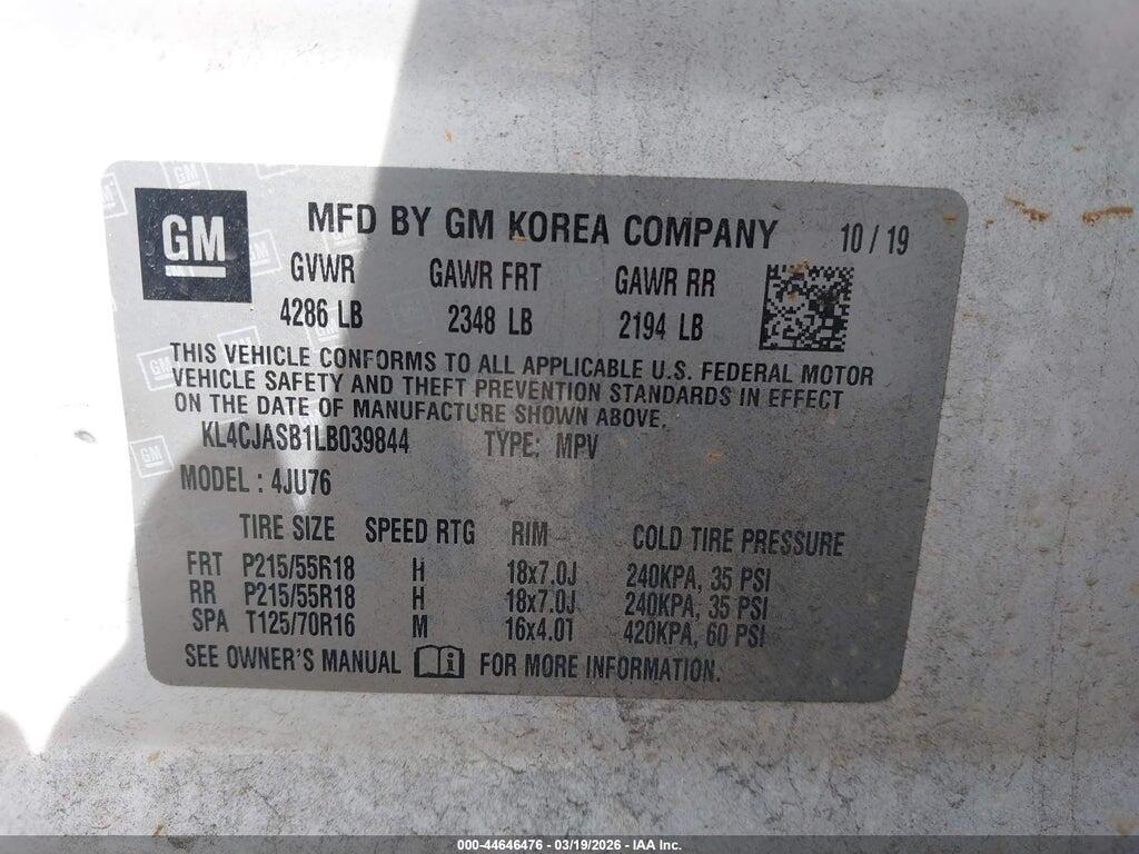 KL4CJASB1LB039844 2020 BUICK ENCORE photo no. 9