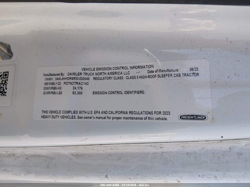 3AKJHHDR6RSVD0840 2024 FREIGHTLINER NEW CASCADIA 126 photo no. 9
