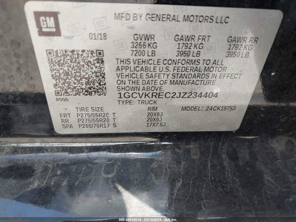 1GCVKREC2JZ234404 2018 CHEVROLET SILVERADO 1500 photo no. 9