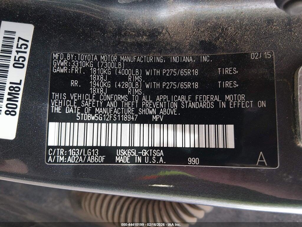 5TDBW5G12FS118947 2015 TOYOTA SEQUOIA photo no. 9