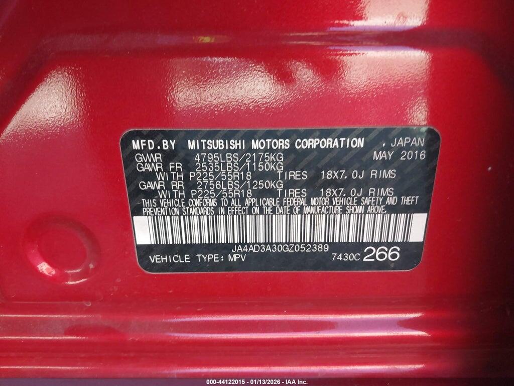JA4AD3A30GZ052389 2016 MITSUBISHI OUTLANDER photo no. 9