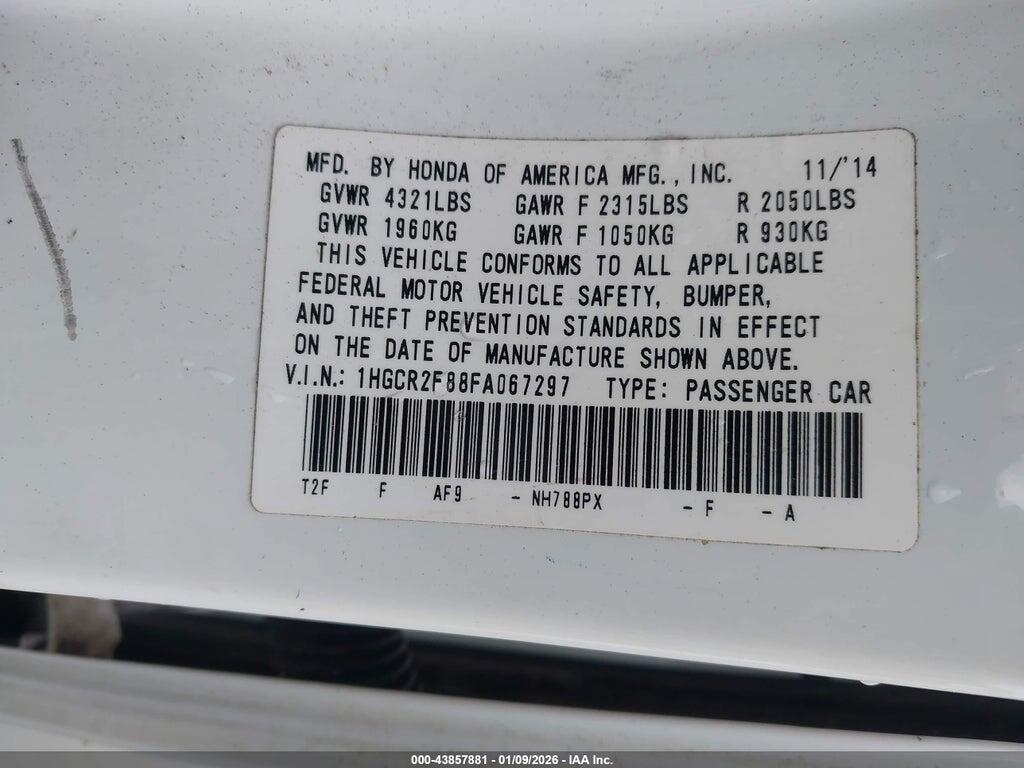 1HGCR2F88FA067297 2015 HONDA ACCORD photo no. 9